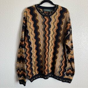 Vintage Tundra Coogi Style 3D Textured Knit Sweater Biggie Cosby L